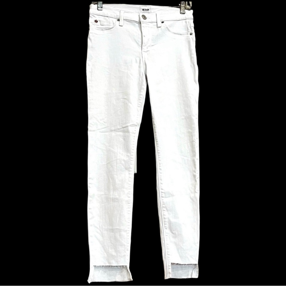 HUDSON Women’s White Natalie Jeans Step Up Raw Hem 28 Preppy Coastal Cowgirl